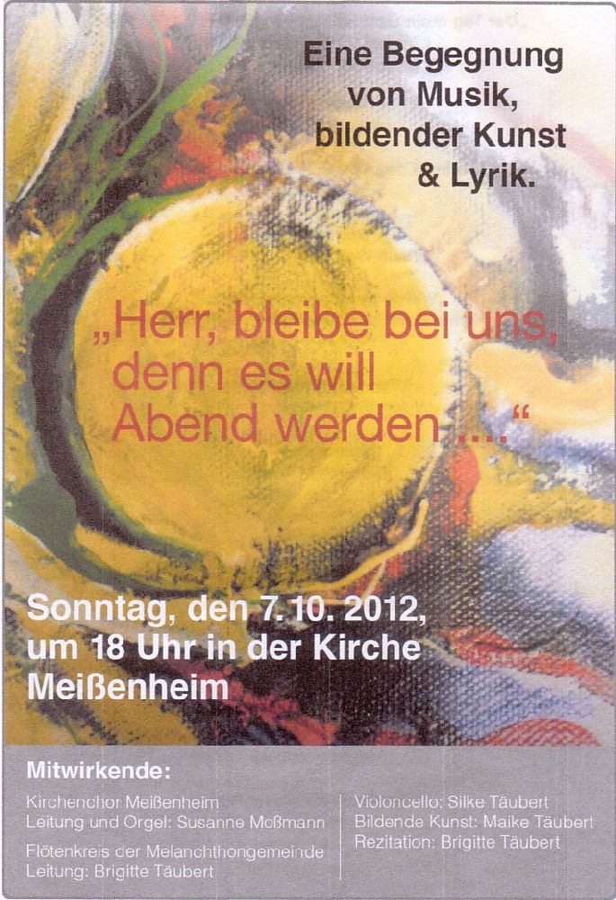 Herr bleibe bei uns - 7.10.2012 - Plakat