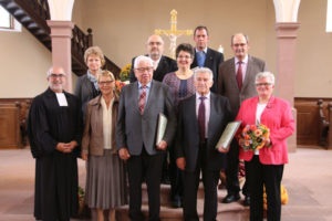 vlnr: Pfr. Adler, Sylvia Gsell-Reith, Herta Hannemann, Gerhard Schlenker, Friedhelm Huser, Susanne Moßmann Thomas Sensenbrenner, Gerhard Kern, Hans Lohmüller, Hanni Rinkel